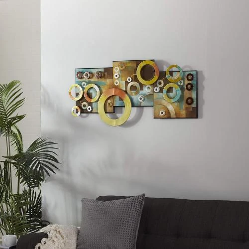 Déco Murale Métal Bois, Décoration Intérieure Chic - Vue principale