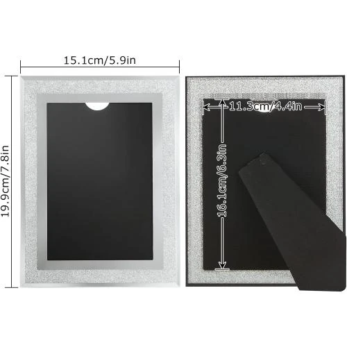 Détail de Cadres photo cristal argenté, lot de 4 scintillants