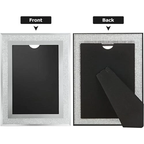 Zoom sur Cadres photo cristal argenté, lot de 4 scintillants