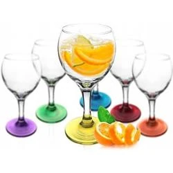 Verres à vin colorés, lot de 6, rouge élégant