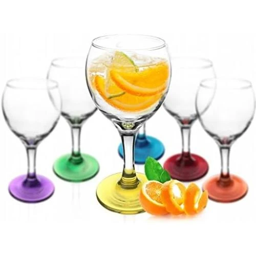 Verres à vin colorés, lot de 6, rouge élégant - Vue principale