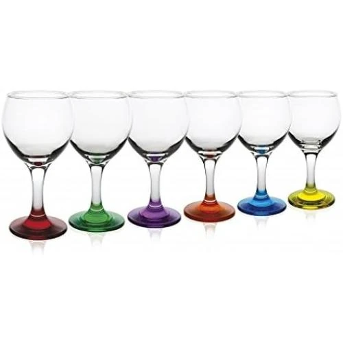 Détail de Verres à vin colorés, lot de 6, rouge élégant