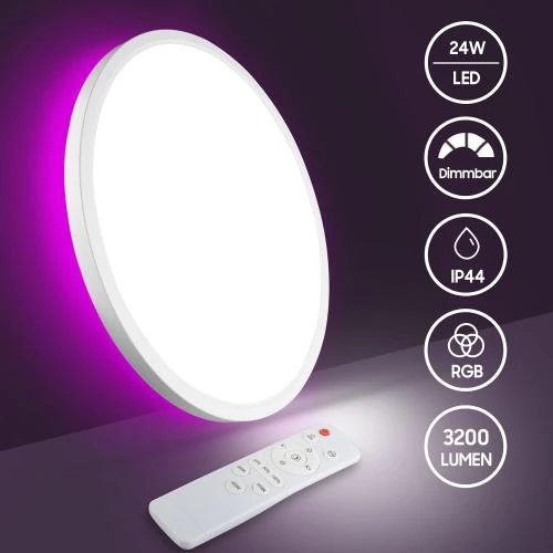 Détail de Plafonnier LED Dimmable CheDux, 3200lm, RGB, Moderne