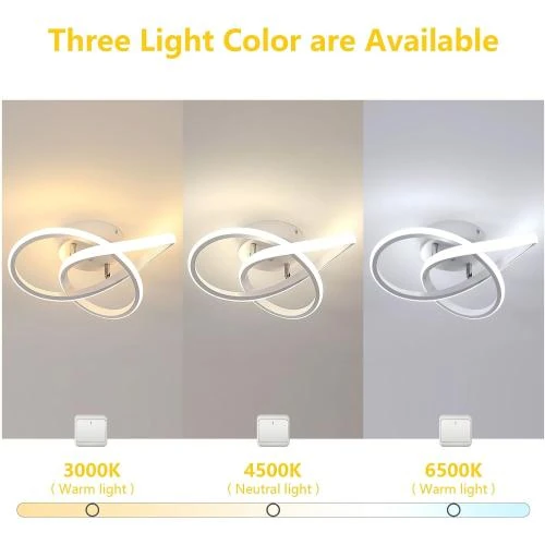 Détail de Plafonnier LED Dimmable 30W, Luminaire Moderne Trefle