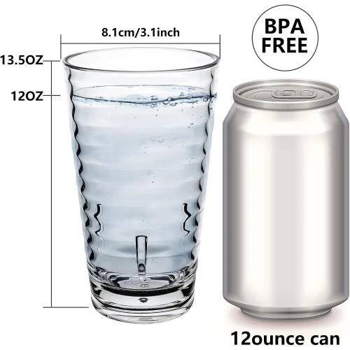 Détail de Verres en plastique empilables ALIMOTA, lot de 4, 350 ml