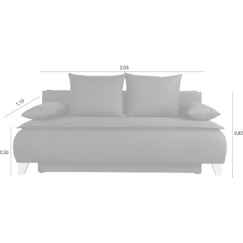 Détail de Canapé Boxspring, fonction sommeil, gris, extensible 2 places