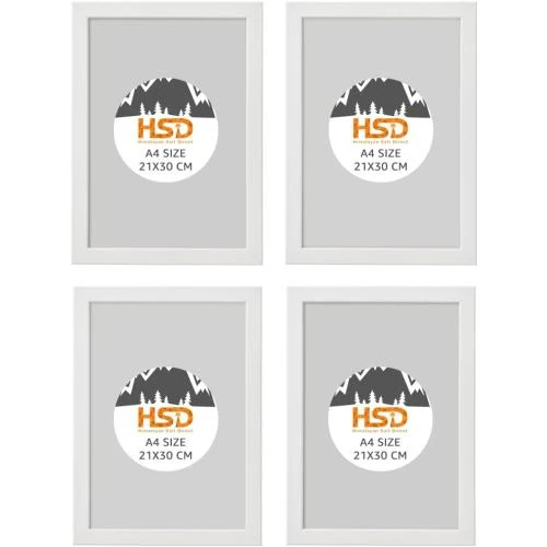 Cadres photo blancs Ikea Fiskbo, lot de 4, A4 - Vue principale