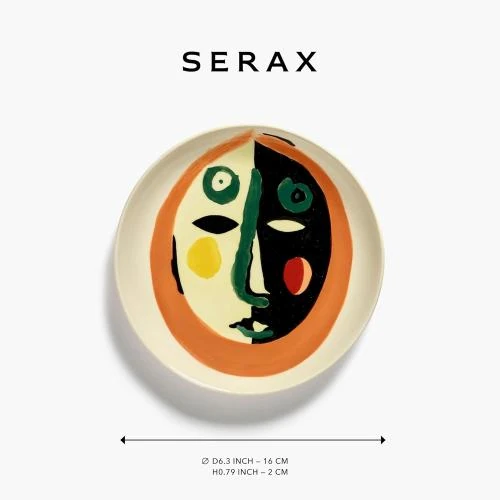 Détail de Assiette à dessert Serax visage, design unique, élégance