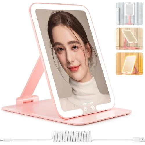 Miroir de maquillage lumineux rechargeable Wobsion, pliable - Vue principale