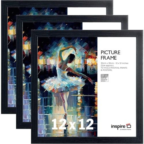 Cadres photo plexiglas noir, lot de 3, Inspire By Hampton - Vue principale