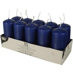 Bougie paraffine bleu foncé, décorative, Papstar