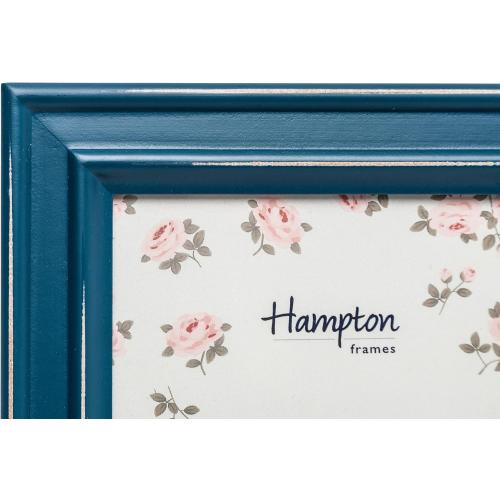 Présentation de Zoom sur Cadre Photo Bois Vieilli Bleu Sarcelle Hampton Frames