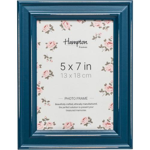 Présentation de Présentation Cadre Photo Bois Vieilli Bleu Sarcelle Hampton Frames