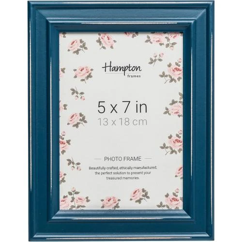 Cadre Photo Bois Vieilli Bleu Sarcelle Hampton Frames - Vue principale