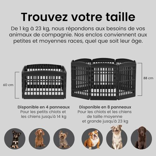 Détail de Parc Iris Ohyama pour Chien avec Porte Verrouillable - 4 Panneaux