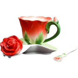 Beddinginn Tasse à Café Porcelaine Rose, 3 Pièces
