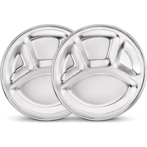 Classic Essentials Bhojan Thali, Lot 2 Assiettes Acier Inox - Vue principale