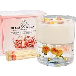 Bougie parfumée lavande, vanille, fleur d'oranger, pierre rose