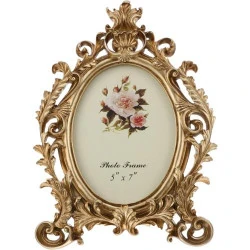 Cadre photo rétro vintage doré à fleurs Besportble