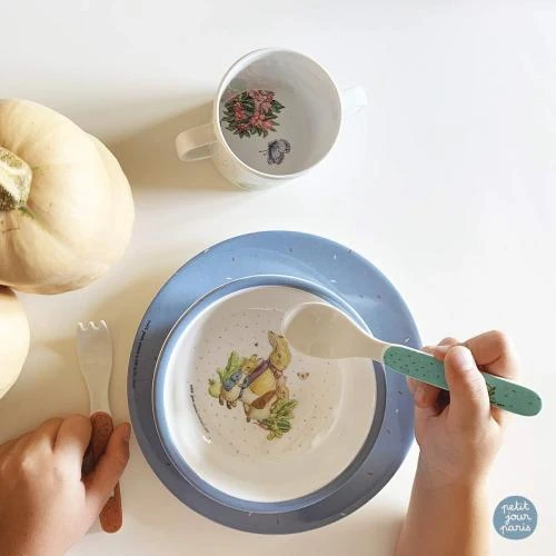 Zoom sur Assiette Dessert Pierre Lapin Bleu, Petit Jour Paris