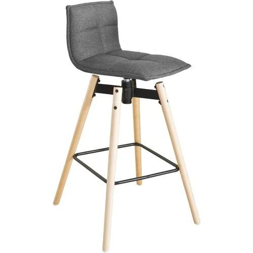 SoBuy Tabouret Bar Rotatif 360°, Dossier, Repose-Pieds - Vue principale