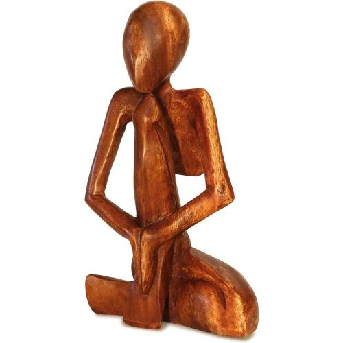 Détail de Sculpture abstraite bois homme prière G6 Collection