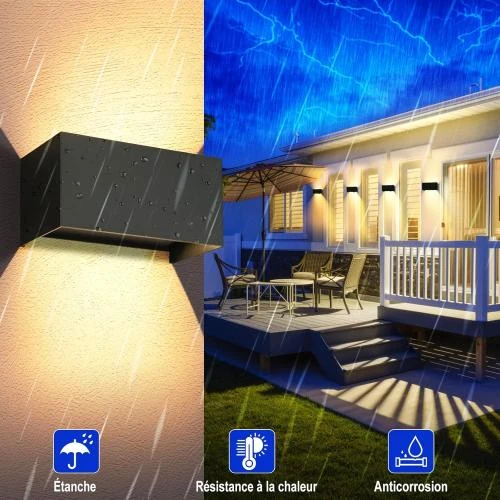 Zoom sur Applique Murale LED XINFUFEIMING, Étanche, 3000K, Design Moderne