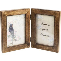Cadre Photo Double Bois Marron Foncé, Sass 