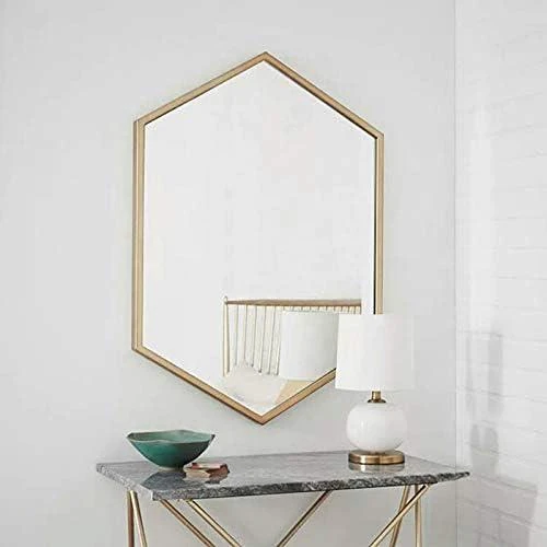 Zoom sur Miroir Suspendu Moderne Doré TMGY D, Design Élégant
