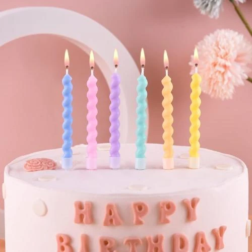 Détail de Bougies d'anniversaire spirales arc-en-ciel PHD CAKE