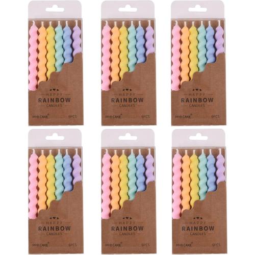 Présentation de Présentation Bougies d'anniversaire spirales arc-en-ciel PHD CAKE