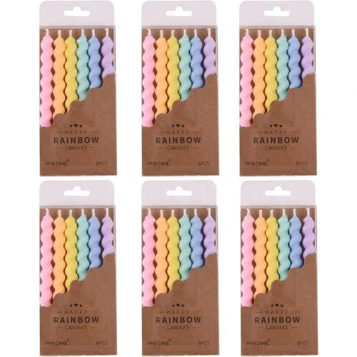 Bougies d'anniversaire spirales arc-en-ciel PHD CAKE - Vue principale