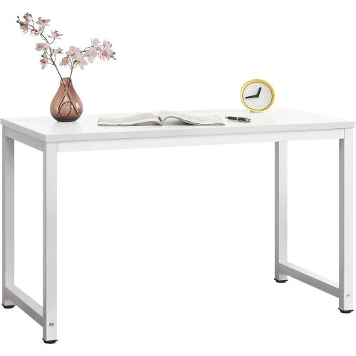 Bureau Réglable Blanc, Poste de Travail, Acier, Mélamine - Vue principale