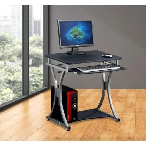 Détail de Bureau Compact Techly, Tiroir Amovible, Noir Graphite