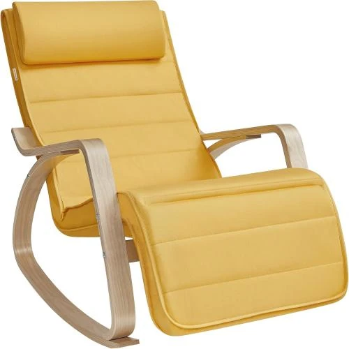 Fauteuil à Bascule SONGMICS en Bois de Bouleau, Confort Optimal - Vue principale