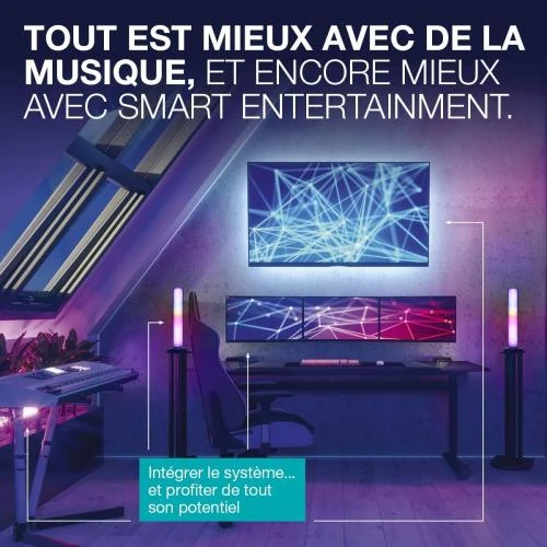 Zoom sur Lampadaire LED Smart WiFi 140cm, blanc, dimmable, réglable