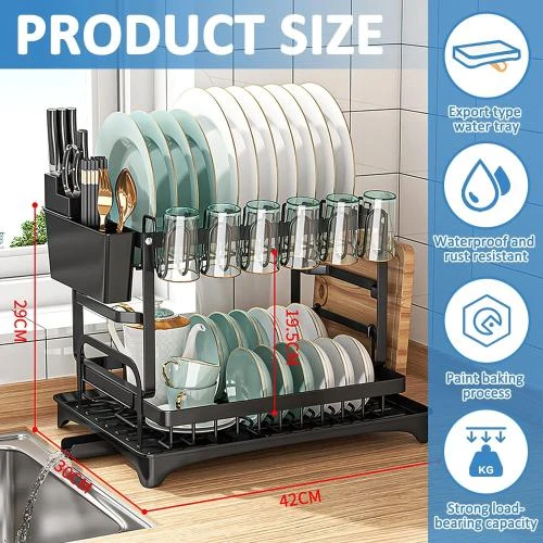 Détail de Égouttoir à Vaisselle INOX 2 Niveaux avec Vidange Automatique