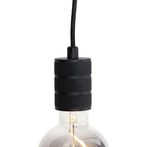 Zoom sur Plafonnier noir moderne, système rail, éclairage LED 3 lumières