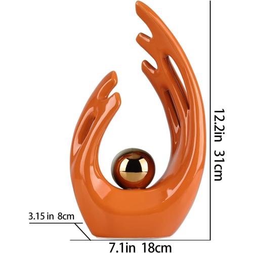 Présentation de Statues sculptures abstraites céramique, décoration moderne intérieur en situation