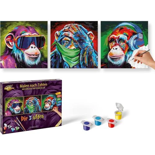 Schipper, Trois Singes, Images Adultes, Peinture Acrylique - Vue principale