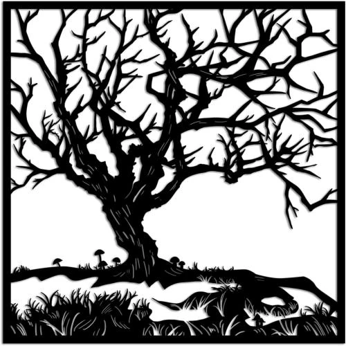 Arbre en métal, décoration murale, arbre de vie, style rustique - Vue principale