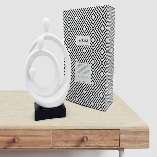 Zoom sur Sculpture Moderne en Céramique | Figurine Famille pour Salon