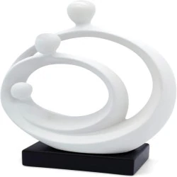 Sculpture Moderne en Céramique | Figurine Famille pour Salon