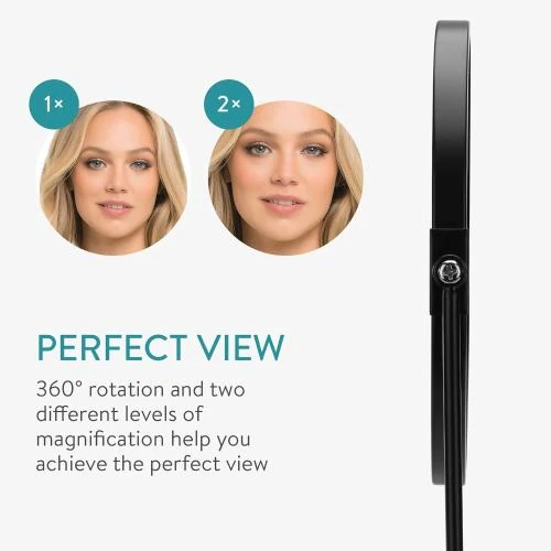 Zoom sur Miroir Cosmétique Rotatif Double Face Navaris, Grossissant