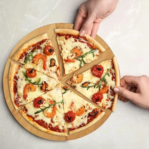Détail de Planche à Pizza en Bambou, Set de 2, Naturel, Pratique