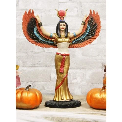 Détail de Statue Isis Ra Ailes Ouvertes Dorée, Ebros Gift