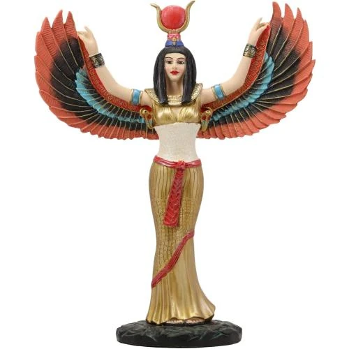 Statue Isis Ra Ailes Ouvertes Dorée, Ebros Gift - Vue principale