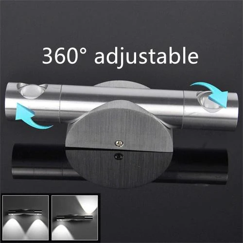 Zoom sur Applique Murale LED Moderne 2 Spots Aluminium Blanc Froid