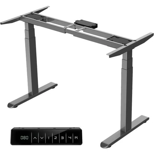 Cadre Bureau Assis Debout Electrique, Double Moteurs, Gris - Vue principale