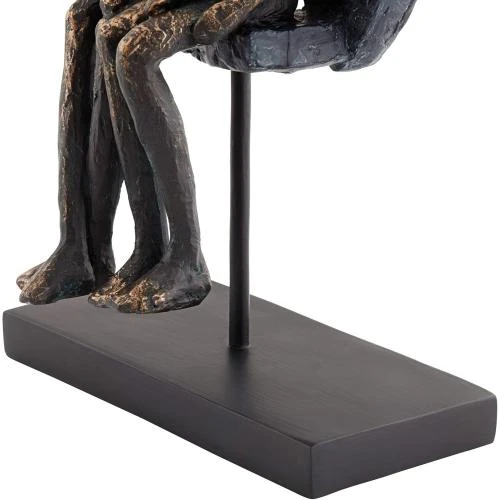 Zoom sur Sculpture abstraite laiton antique Studio 55D, 30.5 cm